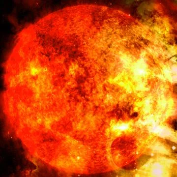 Extremely hot star. Liquid plasma. Elements of this image furnished by NASA. Foto stock