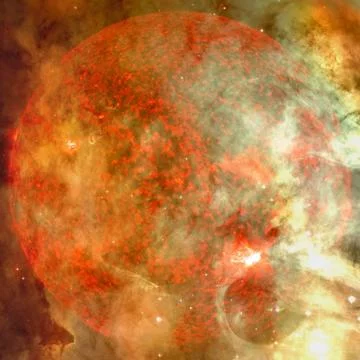 Extremely hot star. Liquid plasma. Elements of this image furnished by NASA. Foto stock