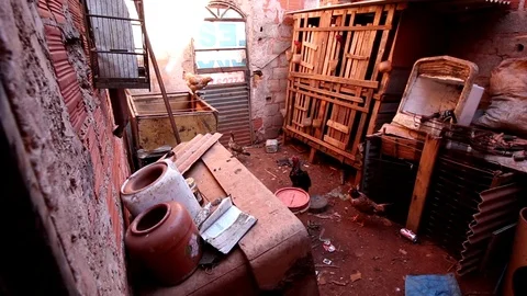 Extremely Poor housing conditions Stock Footage 121520623
