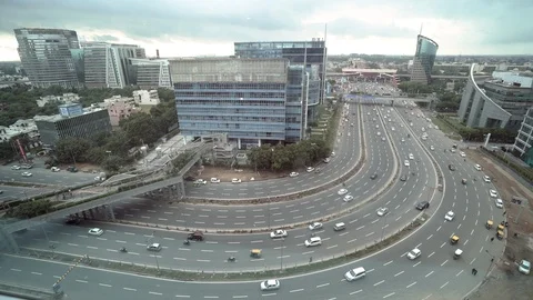 The extremely rapidly developing and progressive suburban metropolis of Gurgaon  Stock Footage 101410313