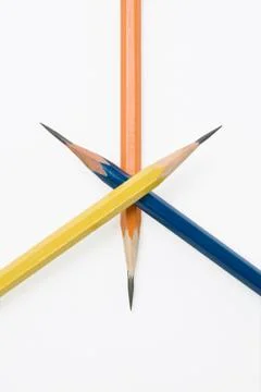 Extremely sharpened crossed pencils Foto stock