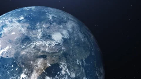 Extremely Slow Camera Movement Continent of Asia from Space Stock Footage 258953266