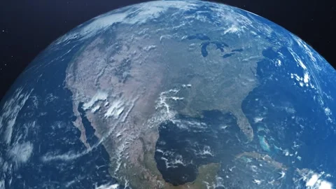 Extremely Slow Camera Movement Continent of North America from Space Stock Footage 258953276