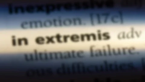 In extremis word in a dictionary. Stock Footage 99560966