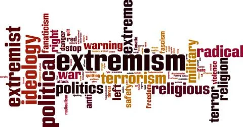 Extremism word cloud Stock Illustration