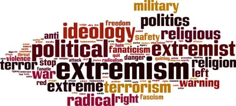 Extremism word cloud Stock Illustration