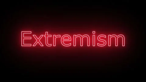 Extremism, Written in Neon Text Effect with a bit of Flicker Effect Stock-Footage 239052128