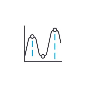 Extremums of the function vector thin line stroke icon. Extremums of the Stock Illustration