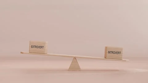 EXTROVERT AND INTROVERT BALANCING ON SEESAW 스톡 동영상 294676018