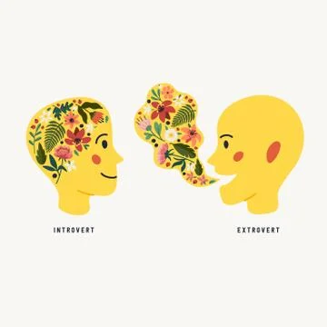 Extrovert and introvert. Extraversion and introversion concept Stock Illustration