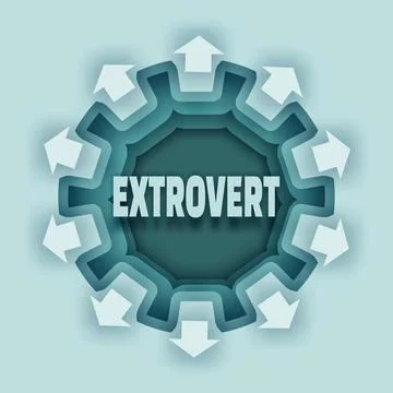 Extrovert character metaphor Stock Illustration