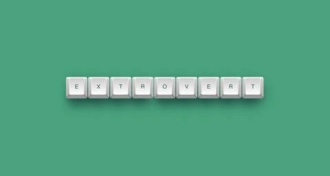 Extrovert text on a 3d keyboard button with shadow concept series Stock-Illustration