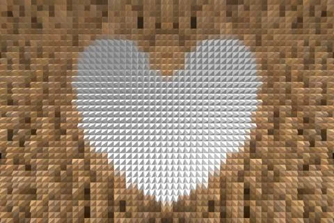 Extrude heart shape abstract background Stock Illustration