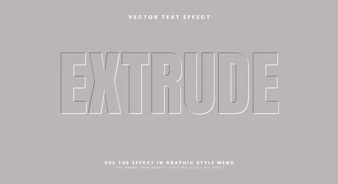Extrude vector 3d editable text effect Illustrazione stock