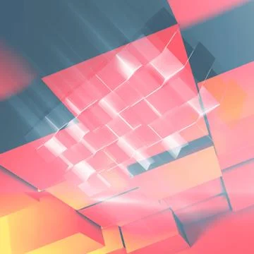 Extruded cubes pattern. 3d render Stock Illustration