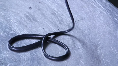 Extruded Polymer Filament Emerging from Industrial Machine Vídeo Stock 338364098