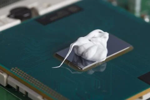 Extruded on the processor chip. For cooling. 스톡 사진