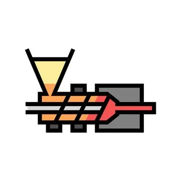 Extrusion materials engineering color icon vector illustration Stock Illustration