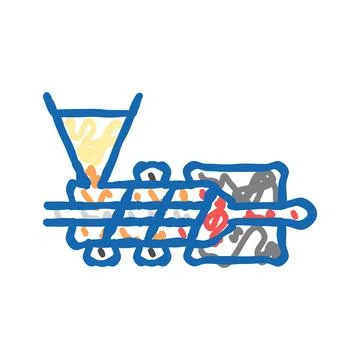 Extrusion materials engineering icon doodle illustration Stock Illustration