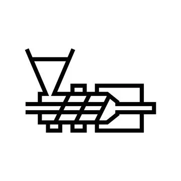 Extrusion materials engineering line icon vector illustration Stock Illustration