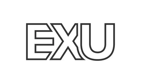 EXU logo design template with strong and modern bold text. Initial based ve.. イラスト素材