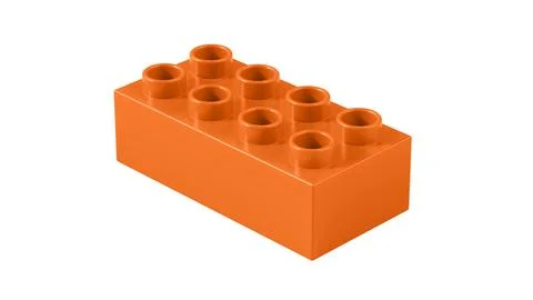 Exuberance Plastic Lego Block Isolated on a White Background. Stock Illustration