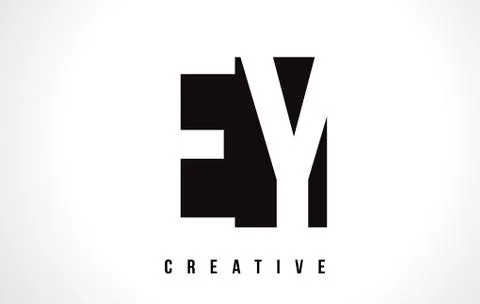 EY E Y White Letter Logo Design with Black Square. Stock Illustration