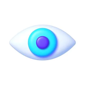 Eye 3d on white background. App icon. Vector render illustration Stock Illustration
