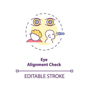 Eye alignment check concept icon Stock Illustration
