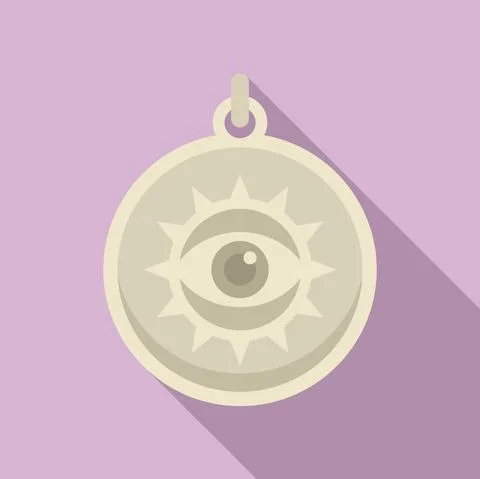 Eye amulet icon flat vector. Hand turkish イラスト素材