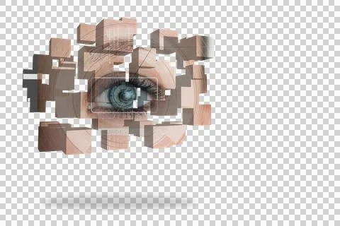 Eye analysis on abstract screen 스톡 일러스트