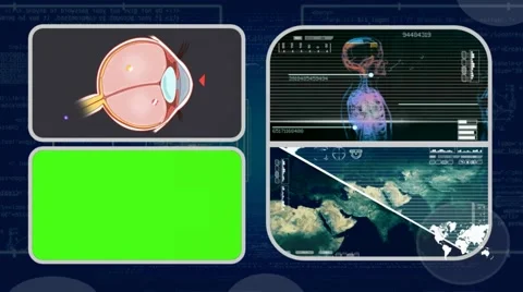 Eye - Analysis in software - examination - background blue 03 Stock Footage 62444043