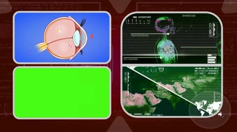 Eye - Analysis in software - examination - background red 02 Stock Footage 62444197