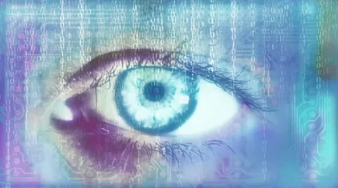 Eye and binary code Video stock 54670482