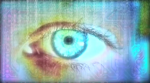 Eye and binary code Video stock 54670612