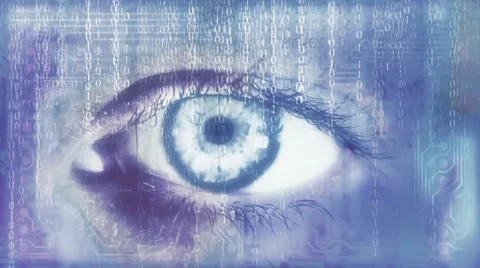Eye and binary code Video stock 54670969