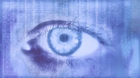 Eye and binary code Video stock 54671064