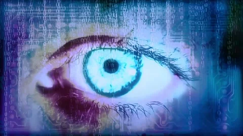 Eye and binary code Video stock 54671338