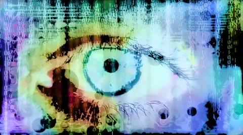 Eye and binary code Video stock 54671584