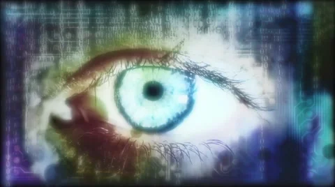 Eye and binary code Video stock 54671650