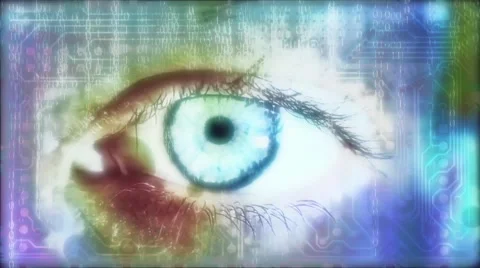 Eye and binary code Video stock 54671813
