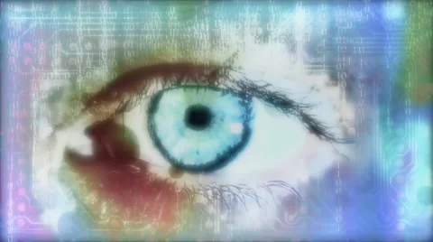Eye and binary code Video stock 54671967