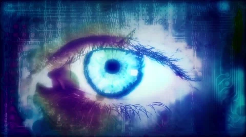 Eye and binary code Video stock 54672082