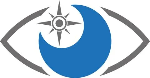 Eye and compass, compass logo, compass Stock Illustration