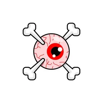Eye and crossbones sign. Vector illustration Stock Illustration