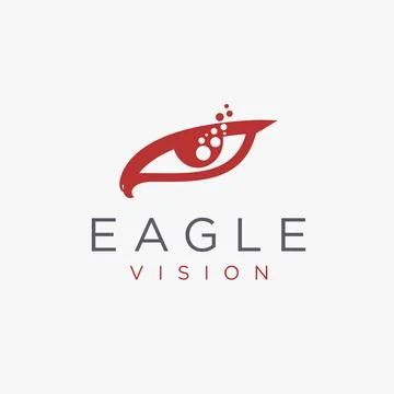 Eye and eagle vision logo icon vector template on white background Stock Illustration