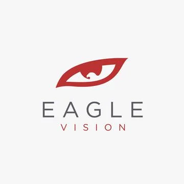 Eye and eagle vision logo icon vector template on white background Stock Illustration