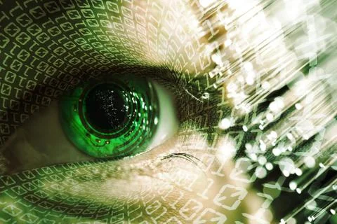 Eye and electronic circuit 库存照片
