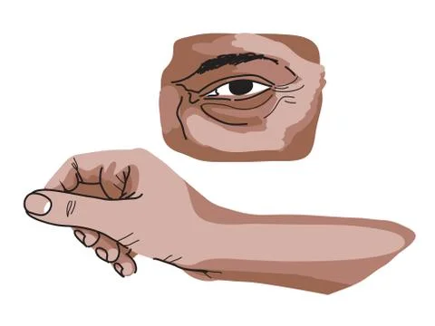 Eye and hand  Stock Illustration