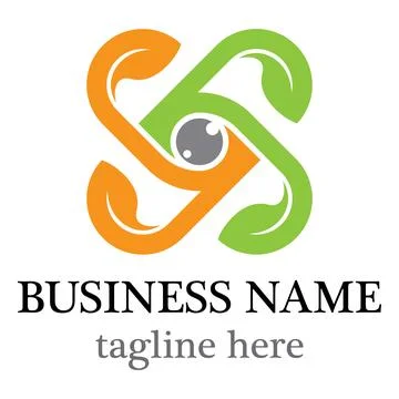 Eye and leaf logo Stock Illustration